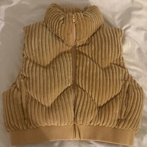 Tan Corduroy Puffer Vest